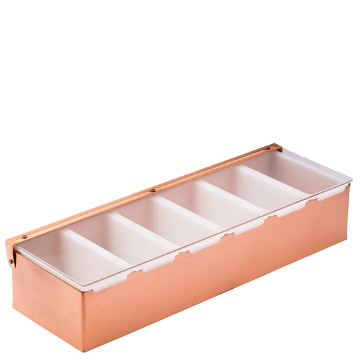 [F91162-000000-B01001] Utopia Copper Condiment Holder - 6 Inserts 17.5" (44.5cm)